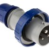 Złącze przemysłowe - zasilające 16A Wtyczka 230 V 2P + E Męski Scame Niebieski Montaż na kablu, IP67