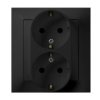 IMPRESJA Gniazdo podwójne z uziemieniem schuko z ramką czarny metalik GP-2YS/33 OSPEL