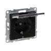 SUNO Gniazdo SCHUKO 2P+Z czarne 16A 250V IP21 zaciski automatyczne z przesłoną 721427