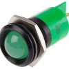 Lampka kontrolna do montażu panelowego 12V dc, zielona 22mm LED Końcówka lutownicza RS PRO