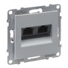 SUNO Gniazdo komputerowa podwójna RJ45 kat 6a UTP aluminium 721355