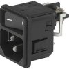 Combination element plug C14 or C18, 3 pole/2 pole, snap-in, plug-in connection, black, DC11.0001.403