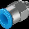 153306 Push-in fitting, straight, with external hexagon, M5 <> dia. 6 m