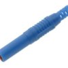 Wtyk bananowy; 4mm; 25.503.5; niebieski; bezpieczny; 54mm; lutowany; 32A; 1000V; mosiądz niklowany; PA; Amass; RoHS