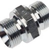 Hydrauliczny adapter gwintowany prosty, Złacze A: BSPP męski, Złacze B: BSPP męski, Stal, 200bar