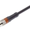 RSMV 3-224/10 M sw, przewód 3x0,34mm2 z wtykiem M8 prostym, izolacja PUR czarna, LUMBERG 43624, zamiennik do ELST-KV 3308 PUR 02