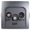 Simon Basic Gniazdo antenowe SAT/SAT/RTV końcowe stal inox BMZAR+SAT3.1-P2.01/21