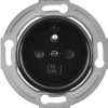 Gniazdo Pojedyncze 2P+Z Retro 16A-250V~, Zaciski Śrubowe, Czarne