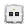 Simon 55 Gniazdo światłowodowe / optyczne podwójne SC/APC (moduł) Biały mat TGS2.01/111