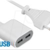 European plug/2 x USB charger, 1.5 m
