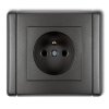 FLEXI Gniazdo pojedyncze z/u 2P+Z grafitowy 11FGP-1zp