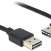 DeLOCK 1m USB 2.0 A m/m 90° Kabel USB USB A Czarny