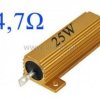Rezystor drutowy 4,7 Ohm 25W z radiatorem
