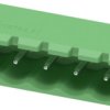 Pin header, 5 pole, pitch 5.08 mm, angled, green, 1923898
