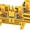 Through terminal block, push-in connection, 2.5 mm², 24 A, 8 kV, yellow, 2847420000