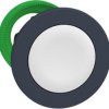 Pushbutton, unlabeled, unlit, groping, waistband round, white, front ring dark gray, mounting Ø 30.5 mm, ZB5FA1