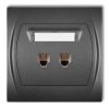 LOGO Gniazdo telefoniczne podwójne 2xRJ11, 4-stykowy grafitowy 11LGT-2