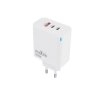 Ładowarka sieciowa GaN PD QC 2x USB-C 1x USB 65W biała