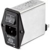 IEC inlet filter C14, 50 to 400 Hz, 6 A, 250 VAC, 450 µH, faston plug 6.3 mm, FN394E-6-05-11