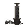 Gniazdo meblowe Ø8cm wysuwane z blatu z przewodem 1.8m. 3x2P+Z. INOX OR-AE-1356