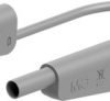 Measuring lead with (4 mm lamella plug, straight) to (4 mm lamella plug, straight), 750 mm, gray, PVC, 1.0 mm², CAT II, CAT III,