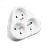 Rozgałęźnik 3-gniazdowy - 3x2P+Z, uziemienie, biały / 24021