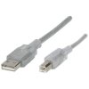 Renkforce RF-4538148 USB cable USB 2.0 USB-A USB-B plug 3m Transparent