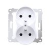 SIMON 54 Gniazdo podwójne z uziemieniem białe z przesłonami DGZ2MZ.01/11 KONTAKT SIMON