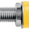 4 mm socket, flat plug connection, mounting Ø 7 mm, yellow, IBU 5568 NI / GE