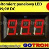Woltomierz panelowy cyfrowy LED 0-99,9V CZERWONY obudowa
