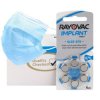 120 x baterie do aparatów słuchowych Rayovac 675 IMPLANT PRO+ + 6x jednorazowa maseczka 3-warstwowa chirurgiczna
