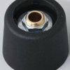 Rotary knob, 6.35 mm, plastic, black, Ø 20 mm, H 16 mm, A3120639