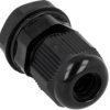 DLAWNICA.06C12 Dławnica do kabli o średnicy 3...6mm z tworzywa (gwint M12) + nakrętka - czarna