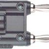 Double laboratory plug, pitch 19.05 mm, 70 V, 15 A, nickel-plated, black, MDP-0