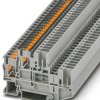Double level terminal, push-in connection, 0.14-4.0 mm², 4 pole, 22 A, 6 kV, gray, 3210907
