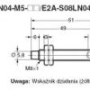 E2A-S08LN04-M5-B2, Czujnik indukcyjny, M8x1, PNP/NC, sr=4mm złącze M8x1, dł. obudowy 65mm, czoło odkryte, obudowa ze stali szlac