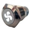 Przycisk chwilowy 19mm LED wentylator 12V