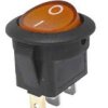 MK1030Y Przełącznik kołyskowy, okrągły, podświetlany, włącz - wyłącz (SPST), średnica 21 mm, żółty 230V
