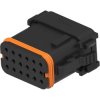 Socket housing, black, 18 poles, for DEUTSCH DT series, DT16-18SA-K004