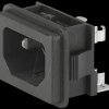 GSF2.2011.01 AC device mains power inlet, solder connection, snap in