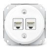 Gniazdo Ethernet Cat6 x2 ceramiczne białe okrągłe Ceramic Loft
