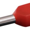 Insulated twin wire end ferrule, 1.0 mm², 8 mm long, red, 22C435