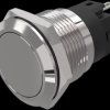 Vandal-proof pushbutton, silver, unlit , mounting Ø 19 mm, IP65/IP67, 82-5151.1000