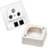 Gniazdo RTV SAT FM RJ45 RJ11 końcowe z ramką montaż N/P, antenowe telefoniczne...