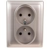 DANTE Gniazdo podwójne kompletne z/u inox 454136