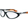 uvex 9188.175 cybric Safety Spectacles - Black/Orange Frames - Clear Lens