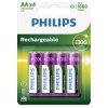 Philips 3082 HR6 Battery Rechargeable NiMH 1300mAh AA 1.2V 4 pcs Up to 1000x