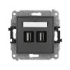 Icon Mechanizm Gniazda Podwójnego 2Xusb A-A 2.0 Grafitowy Mat 28Igusb-2
