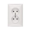 Gniazdo Podwójne 2X2p+Z Luna, 16A-250V~, Białe
