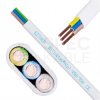 Kabel instalacyjny płaski BiTinstal H(p) HDHp 3x1,5mm2 biały 450/750V bezhalogenowy LSOH B2ca drut Bitner